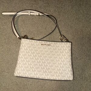 Michael Kors Cream Patterned Crossbody Bag